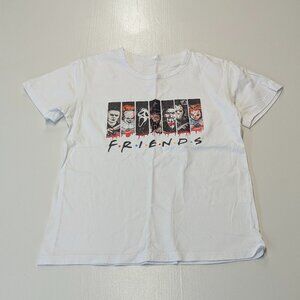 "Friends" Spoof Tee Size Small White With Horror Movie Characters